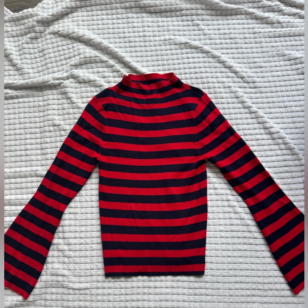 Maeve Red and Black Striped Sweater